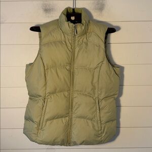 Eddie Bauer Size M Premium Goose Down Vest. Light Green
